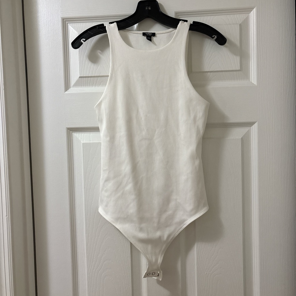 Express White Sleeveless Bodysuit